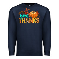 Navy give thanks Premium Sweatshirt - CowGirlArtShop