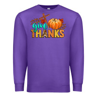 Purple give thanks Premium Sweatshirt - CowGirlArtShop