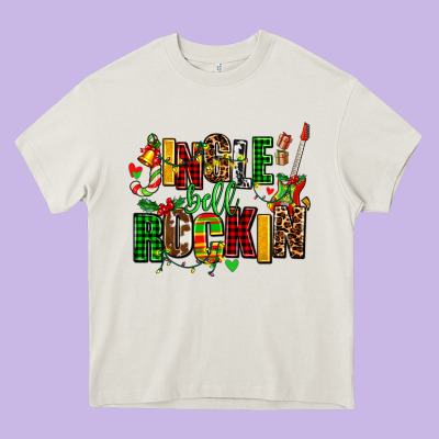 Jingle Bell Rockin Heavy Core Tee Designed By Adodesignshop