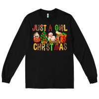 Black just a girl who loves christmas Long Sleeve Tee - MaliasSmallBusiness