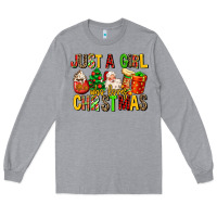 Heather Grey just a girl who loves christmas Long Sleeve Tee - MaliasSmallBusiness