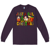 Plum just a girl who loves christmas Long Sleeve Tee - MaliasSmallBusiness