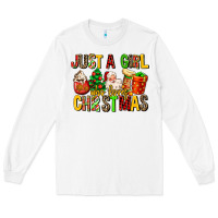 White just a girl who loves christmas Long Sleeve Tee - MaliasSmallBusiness
