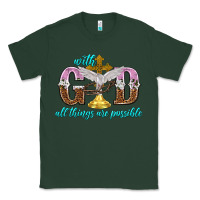 Sports Green with god all things are possible Classic Tee - NancyCooperArtShop