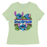 Matcha preview flower stitch 2nd grade Ladies Tee - AdoDesignShop