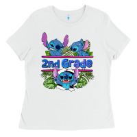 White preview flower stitch 2nd grade Ladies Tee - AdoDesignShop