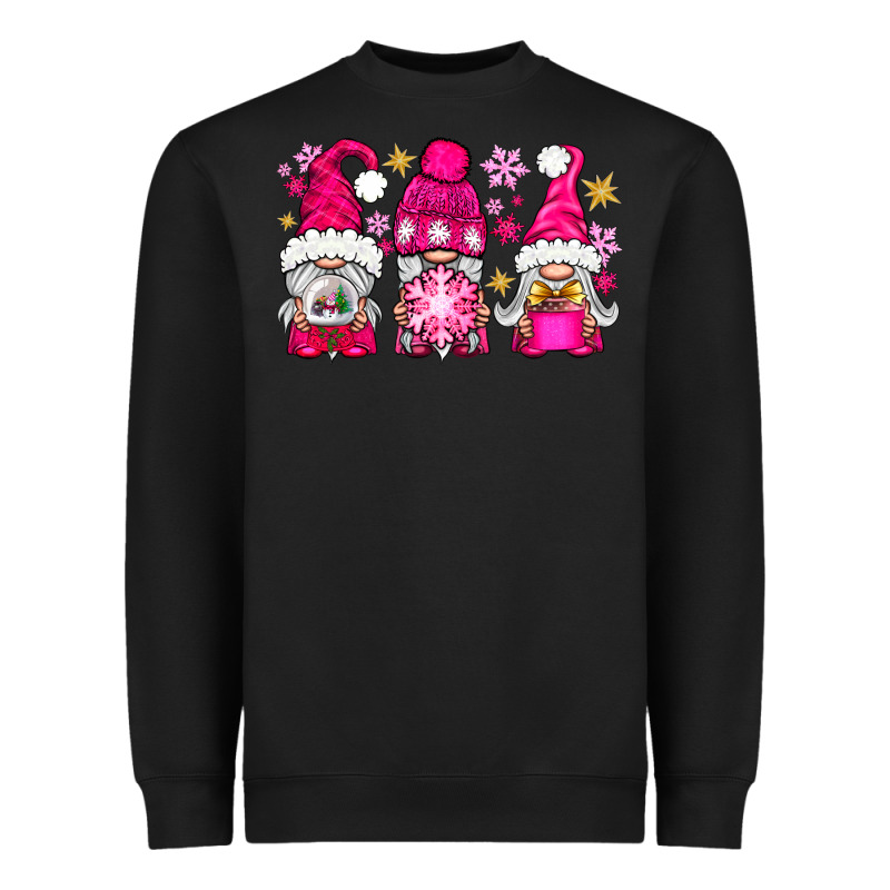 Pink Christmas Winter Gnomes Heavyweight Sweatshirt by NancyCooperArtShop | Teevron
