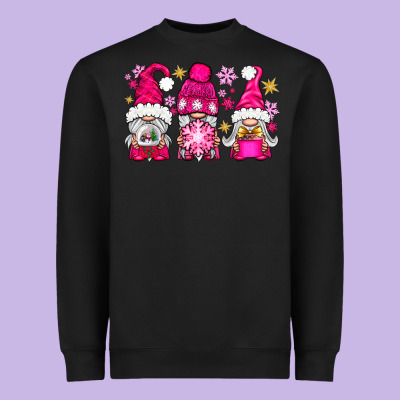 Pink Christmas Winter Gnomes Heavyweight Sweatshirt Designed By Nancycooperartshop