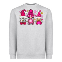 Heather Grey Pink Christmas winter gnomes Heavyweight Sweatshirt - NancyCooperArtShop