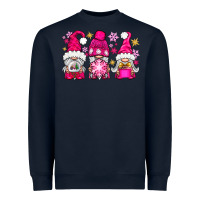 Navy Pink Christmas winter gnomes Heavyweight Sweatshirt - NancyCooperArtShop