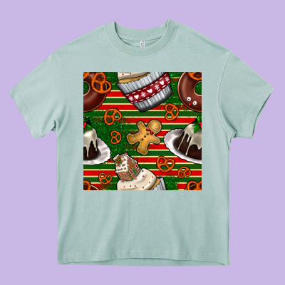 Christmas Cake Seamless Pattern Heavy Core Tee Designed By Bundleandbundleshop