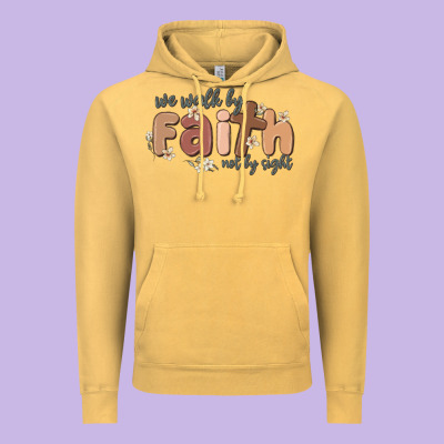 We Walk By Faith Not By Sight Vintage Hoodie Designed By Maliassmallbusiness