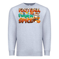 Heather Grey football pumpkin spice Premium Sweatshirt - CowGirlArtShop