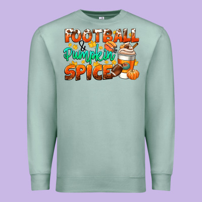 Football Pumpkin Spice Premium Sweatshirt Designed By Cowgirlartshop