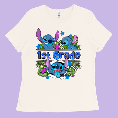 Preview Flower Stitch 1st Grade Ladies Tee Designed By Adodesignshop
