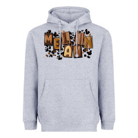 Heather Grey melanin with leopard Heavyweight Hoodie - CowGirlArtShop