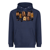 Navy melanin with leopard Heavyweight Hoodie - CowGirlArtShop