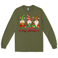Army Green merry christmas gnomes Long Sleeve Tee - MaliasSmallBusiness
