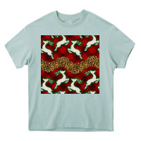 Christmas Deer And Plaid Seamless Pattern Heavy Core Tee | Teevron