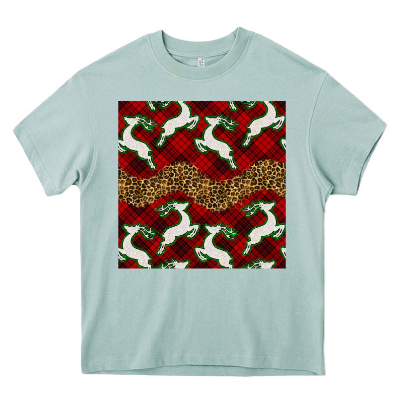Christmas Deer And Plaid Seamless Pattern Heavy Core Tee by BundleAndBundleShop | Teevron
