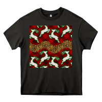 Asphalt christmas deer and plaid seamless pattern Heavy Core Tee - BundleAndBundleShop