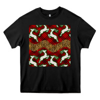 Black christmas deer and plaid seamless pattern Heavy Core Tee - BundleAndBundleShop