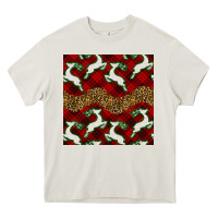 Cream christmas deer and plaid seamless pattern Heavy Core Tee - BundleAndBundleShop