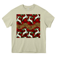 Mossy christmas deer and plaid seamless pattern Heavy Core Tee - BundleAndBundleShop
