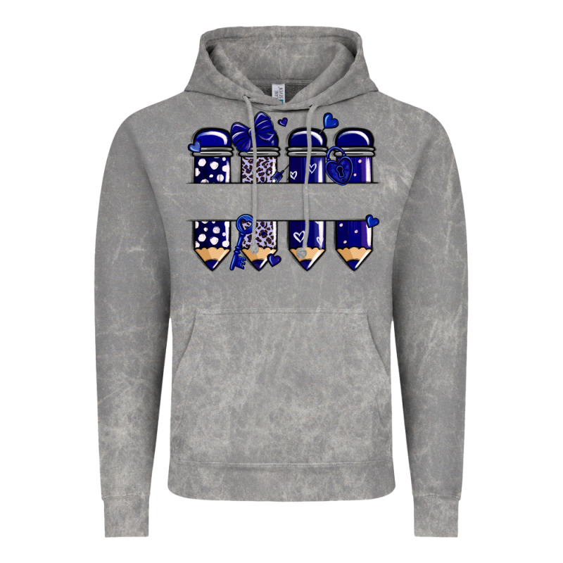Valentine's Day School Pencils Navy Blue Vintage Hoodie by MaliasSmallBusiness | Teevron