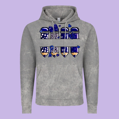 Valentine's Day School Pencils Navy Blue Vintage Hoodie Designed By Maliassmallbusiness