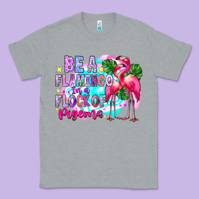 Bea Flamingo In A Flock Of Pigeons Classic Tee Designed By Cowhidedigitalart