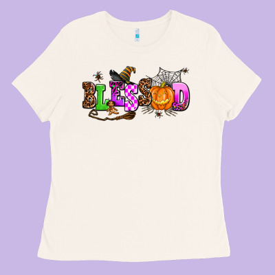 Halloween Blessed Ladies Tee Designed By Adodesignshop