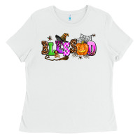 White halloween blessed Ladies Tee - AdoDesignShop