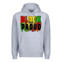 Heather Grey black and proud Premium Hoodie - CowGirlArtShop