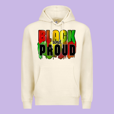 Black And Proud Premium Hoodie Designed By Cowgirlartshop