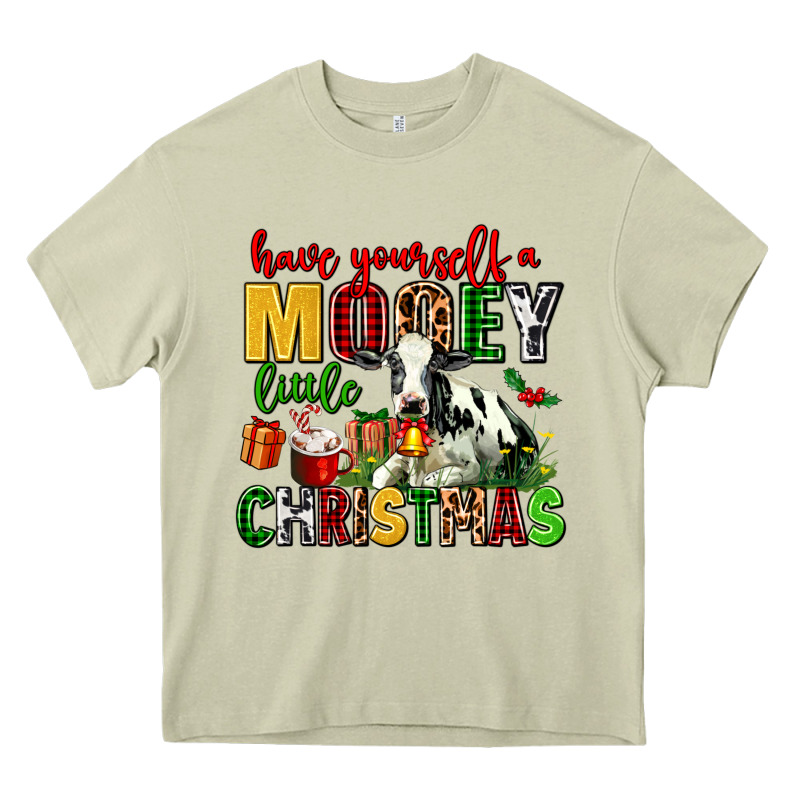 Have Yourself A Mooey Little Christmas Heavy Core Tee by AdoDesignShop | Teevron