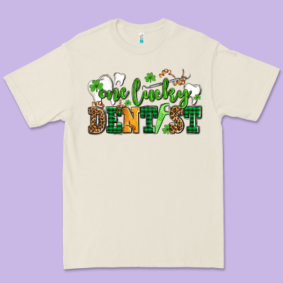 St Patricks Day One Lucky Dentist Premium Tee Designed By Adodesignshop