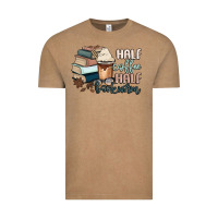 Vintage Coffee half coffee half bookworm Vintage Tee - MaliasSmallBusiness