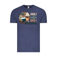 Vintage Denim half coffee half bookworm Vintage Tee - MaliasSmallBusiness