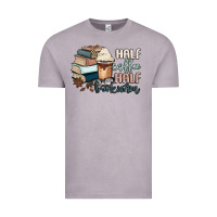 Vintage Zinc half coffee half bookworm Vintage Tee - MaliasSmallBusiness