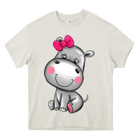 Cream cute hippopotamus Heavy Core Tee - AdoDesignShop