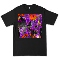Black halloween witch seamless pattern Premium Tee - BundleAndBundleShop