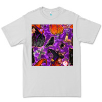 Dove Grey halloween witch seamless pattern Premium Tee - BundleAndBundleShop