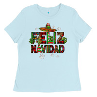 Baby Blue feliz navidad Ladies Tee - JahusDesignShop