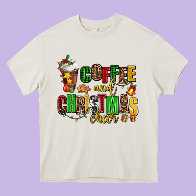 Coffee And Christmas Cheer Heavy Core Tee Designed By Adodesignshop