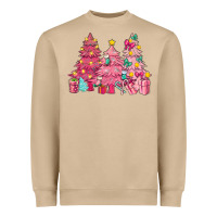 Mushroom Pink Christmas trees Heavyweight Sweatshirt - NancyCooperArtShop