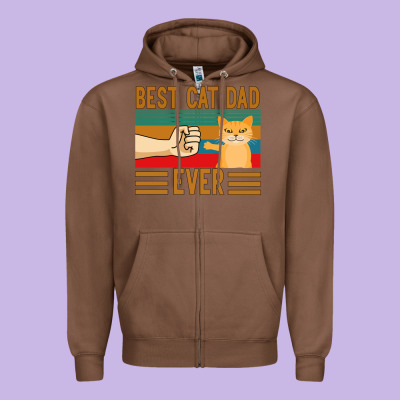 Best Cat Dad Ever Zipper Hoodie Designed By Bettercallsaul