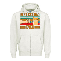 Oatmeal Heather Best Cat Dad Ever Zipper Hoodie - Bettercallsaul