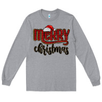 Heather Grey merry christmas Long Sleeve Tee - MaliasSmallBusiness