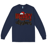 Navy merry christmas Long Sleeve Tee - MaliasSmallBusiness